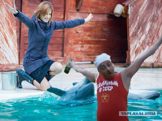 Фотожаба: Поклонская с дельфинами