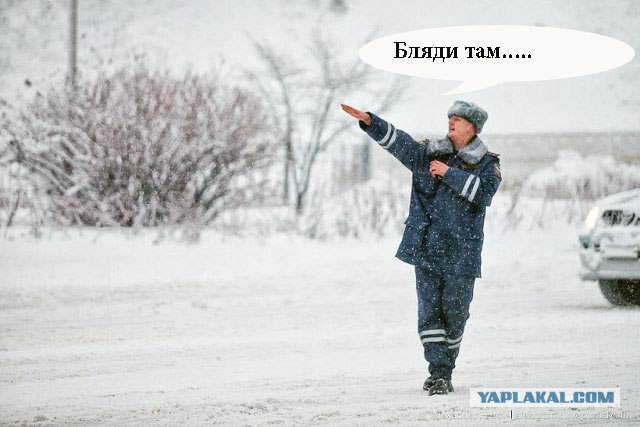 Фотожаба: полицейский в снегу
