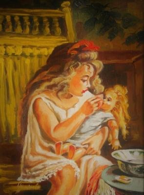 Живопись. Девочки и куклы