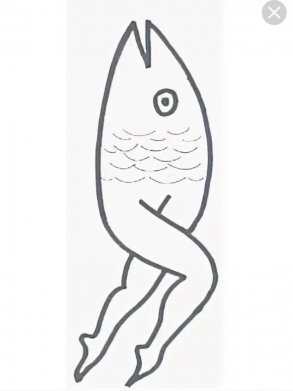 Картина рыба с ногами
