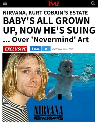 Самый известный голый ребёнок планеты подал в суд на группу Nirvana. Да-да, тот самый — с обложки альбома Nevermind