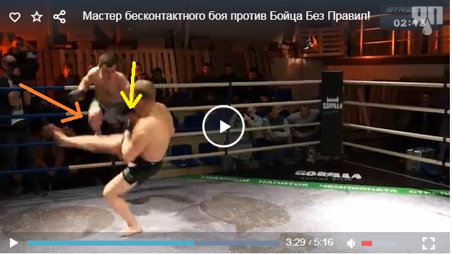 Реальный бой с мастером бесконтактного боя