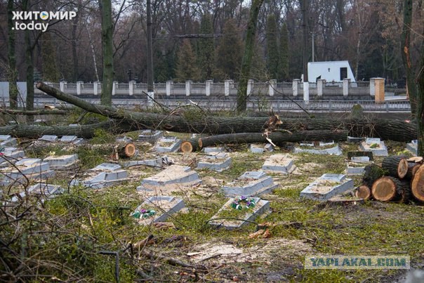 Коммунальщики повредили десятки надгробий советских солдат