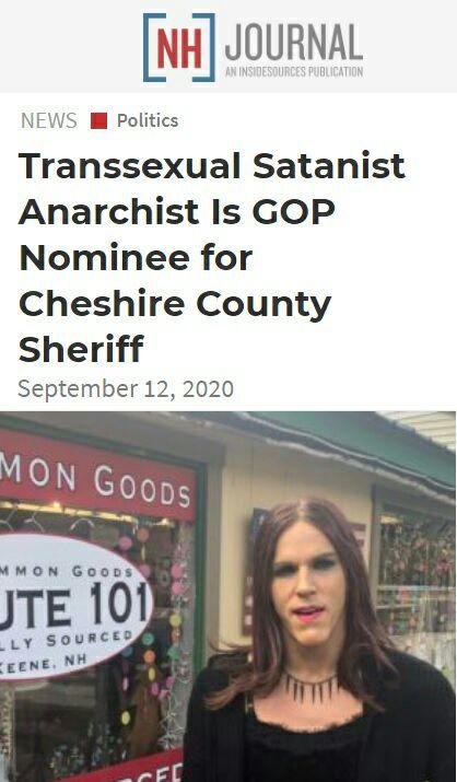 В шерифы округа Чешир, штат Нью-Гемпшир, баллотируется транссексуал, сатанист и анархист. И все это один человек