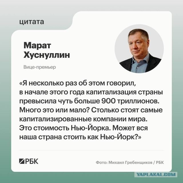 Капитализация России в начале 2026 года превысила 900 трлн, что сравнимо со стоимостью Нью-Йорка