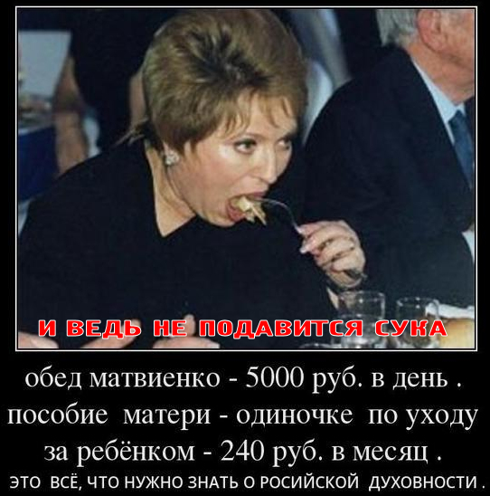 Питание Валентины Матвиенко всего на 1,2 млн.руб.  в год