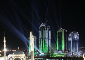 Пожар в высотке "Грозный-Сити" в г. Грозном