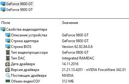 Видеокарта Nvidia 9800GT