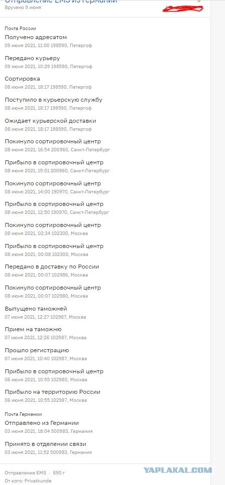 История одной посылки