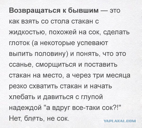 Мужчины, не возвращайтесь к бывшим женам. Бесполезно. Они не меняются, а становятся даже хуже