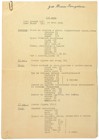 Диету жены Никиты Хрущёва с простоквашей на ночь и меню с торжественных приемов продали на аукционе в Москве