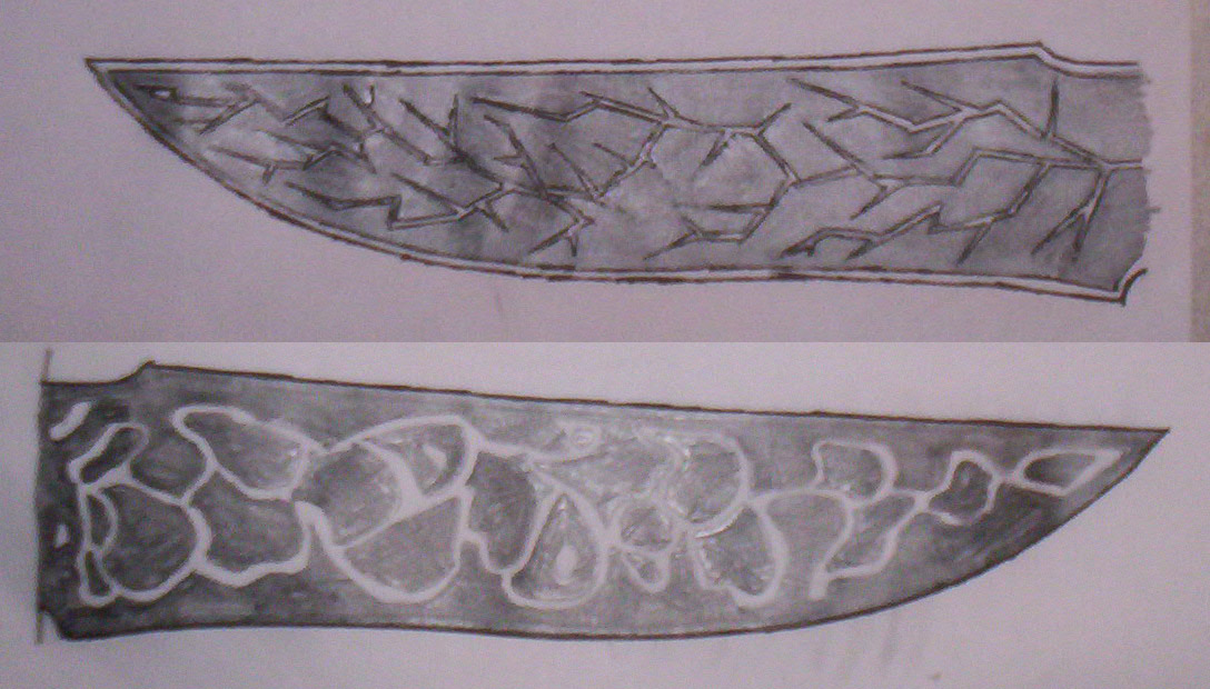 Как сделать рисунок на лезвии ножа в домашних условиях