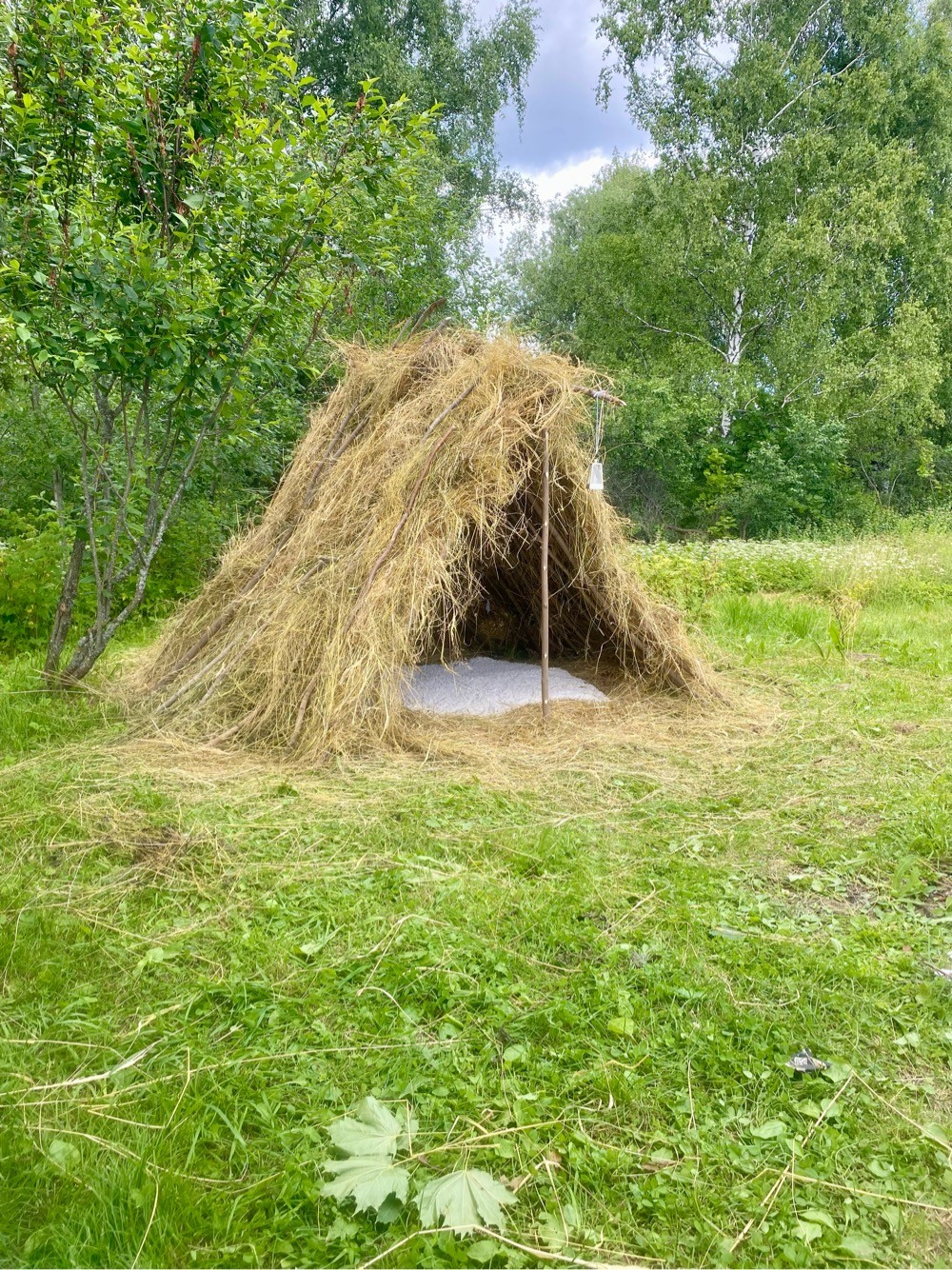 Шалаш с сыном построили