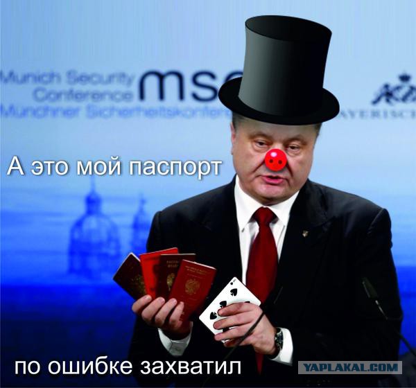 Порошенко показал в Мюнхене паспорта "военных" РФ