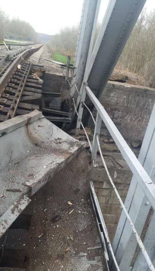 Так выглядят повреждения ж/д ветки в Белгородской области