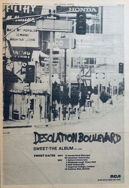 Музыка и музыканты: SWEET 50 лет назад. Desolation Boulevard