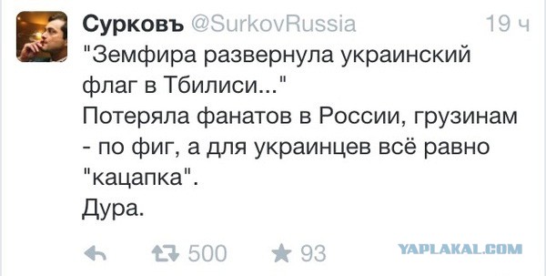 Земфира на концерте в Тбилиси махала укр. флагом