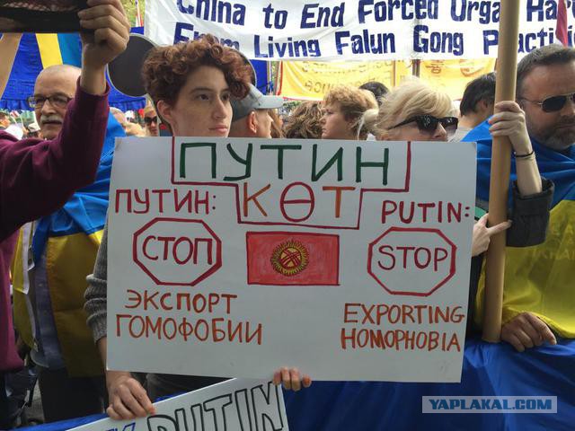 Жители Нью-Йорка вышли поддержать Владимира Путина