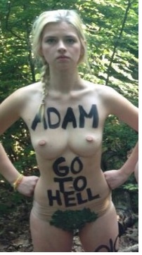 акция femen Разгневанная ева
