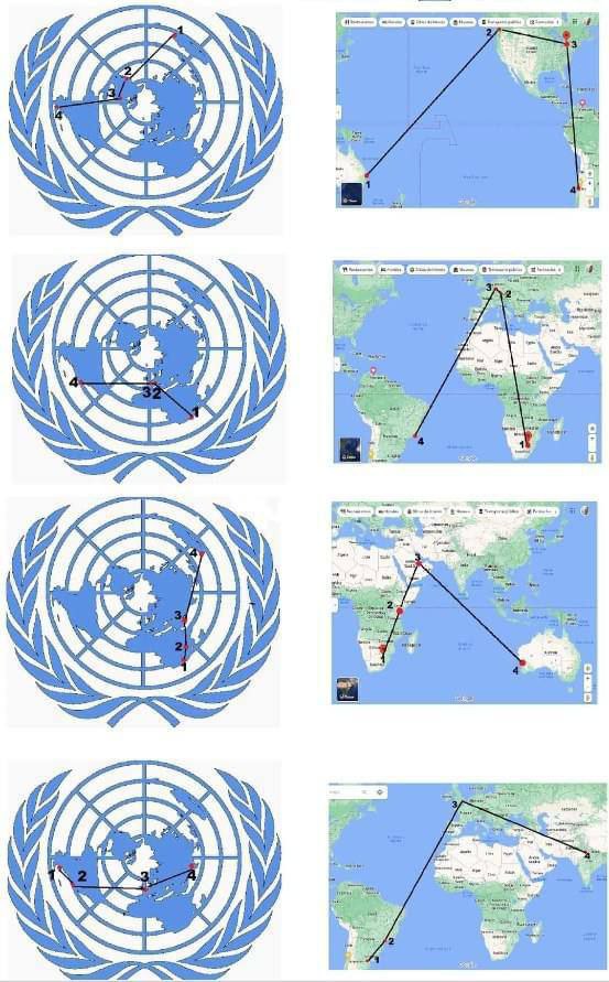 Логотип оон и карта плоской земли