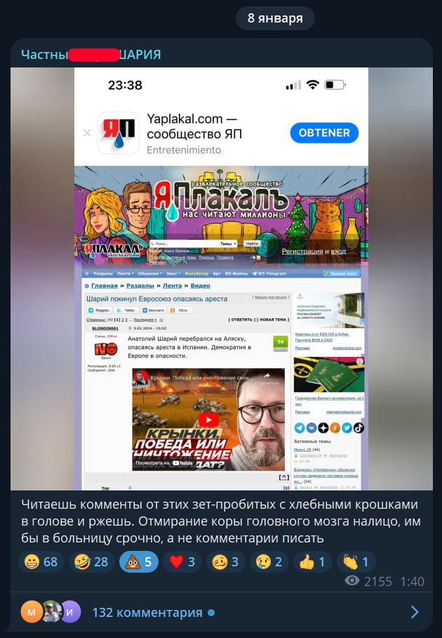 Тут это, Шарий на ЯП обиделся