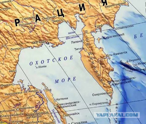 Карта россии сахалин и камчатка