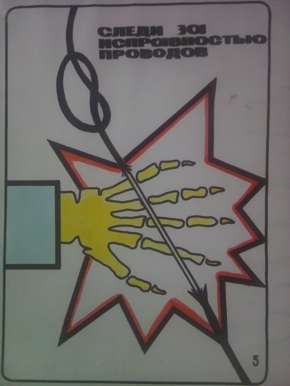 Плакат на тему техники электробезопасности
