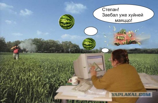 Фотожаба: Стрелок и арбуз