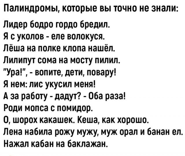Лучший палиндром
