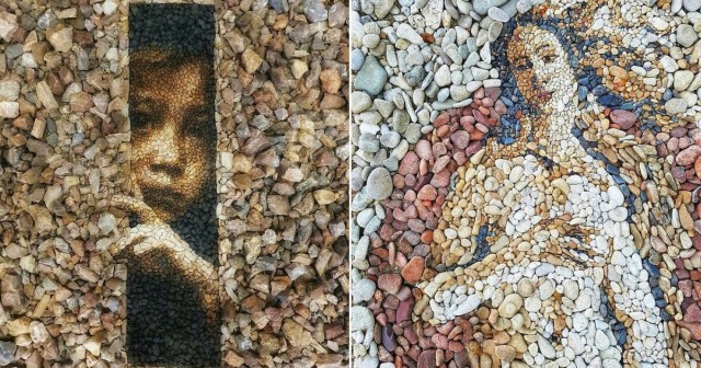 Рисунок из гальки