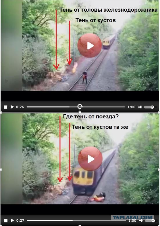 Пьяный велосипедист на жд-путях