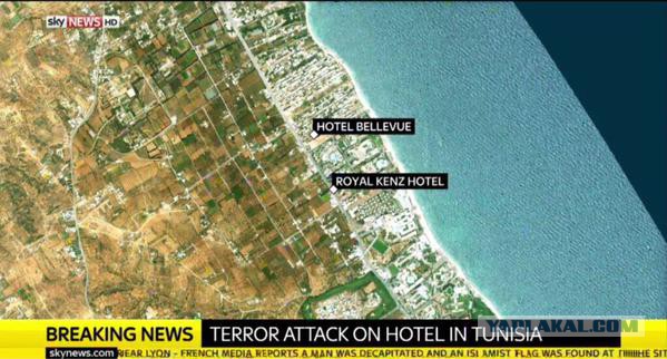 В Тунисе террористы напали на отели. Уже 19 жертв