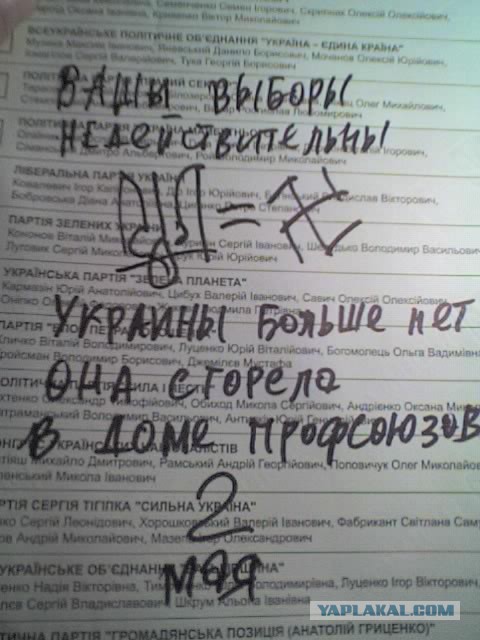 Выборы-2014: испорченные бюллетени