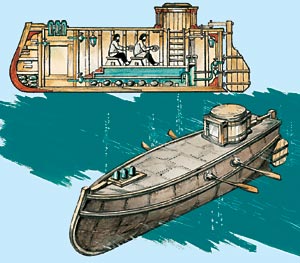 Подводная лодка в разрезе