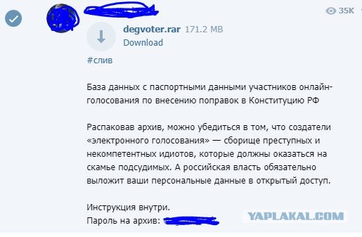 В даркнете выставили на продажу данные участников электронного голосования по поправкам в Конституцию