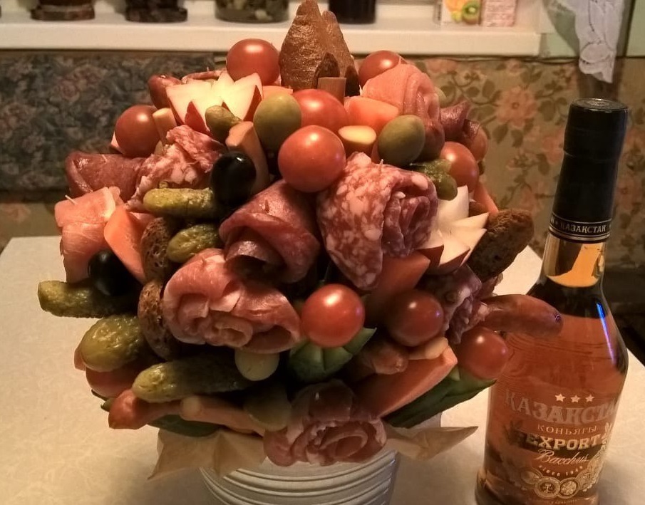 Мужской букет с водкой