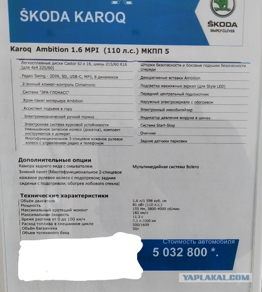 Подъехали новые цены из автосалона.