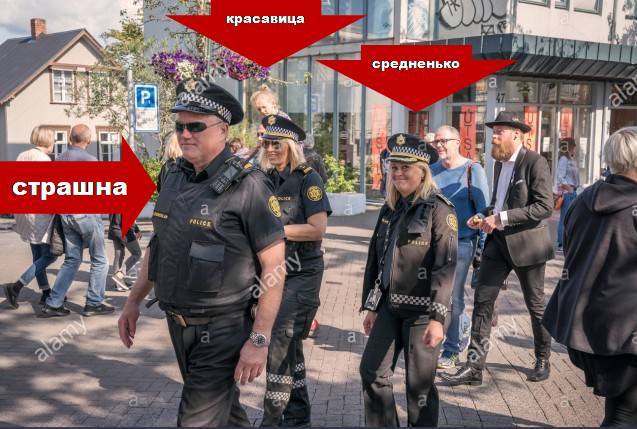 8 девушек полицейских задерживают мужчину в Исландии