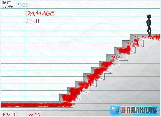 Stair Fall, падение с лестницы, * флэш игры / жесть