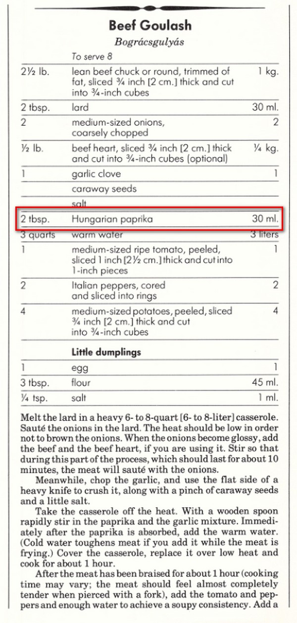 Венгерская кухня. Гуйяш с чипетками