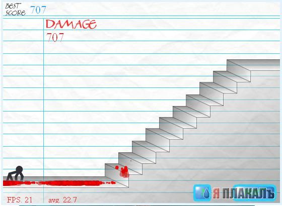 Stair Fall, падение с лестницы, * флэш игры / жесть
