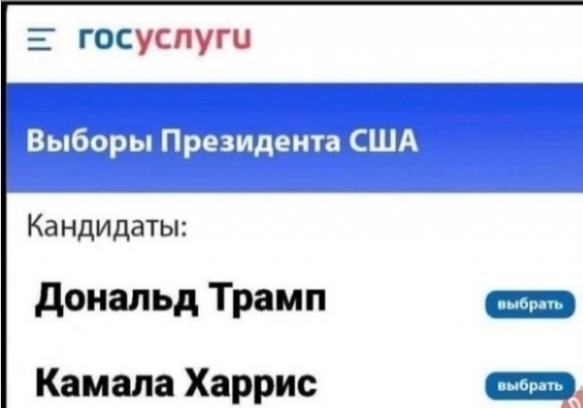 В Хвиттере американцы всерьёз поверили мему, что россияне голосовали за Трампа через Госуслуги