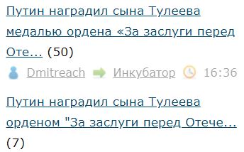 Путин наградил сына Тулеева медалью ордена «За заслуги перед Отечеством»