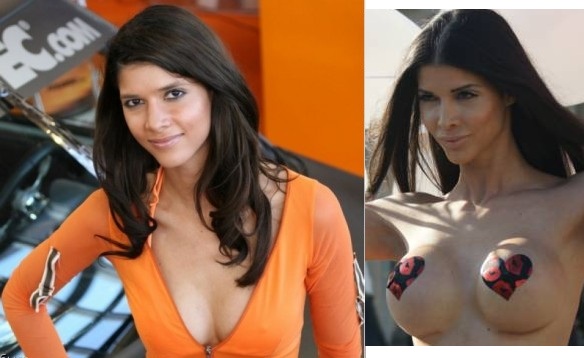 Голая модель Микаэла Шефер на улице Берлина