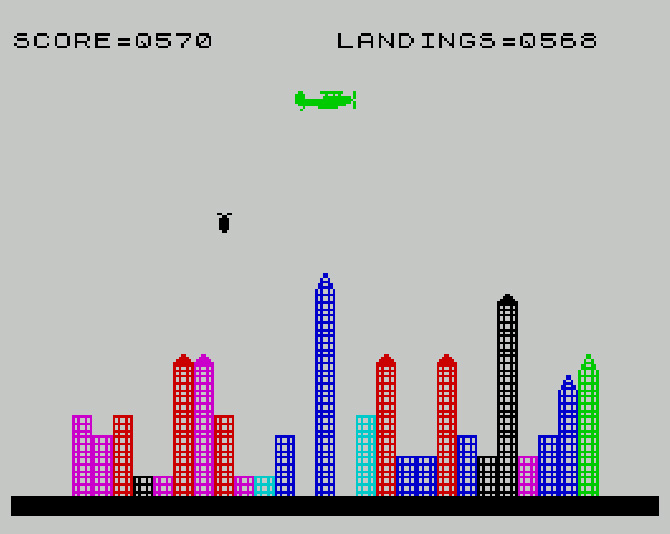 Игра кидать бомбы. Spectrum игры. ZX Spectrum игры самолет. City Bomber игра. Bomber ZX Spectrum.