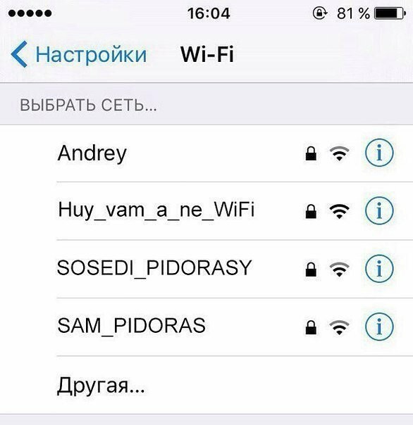 Пароль от вайфая