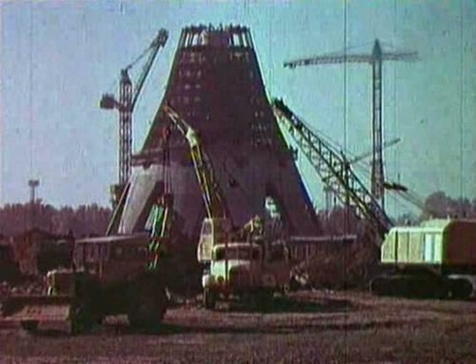Строительство Останкинской телебашни