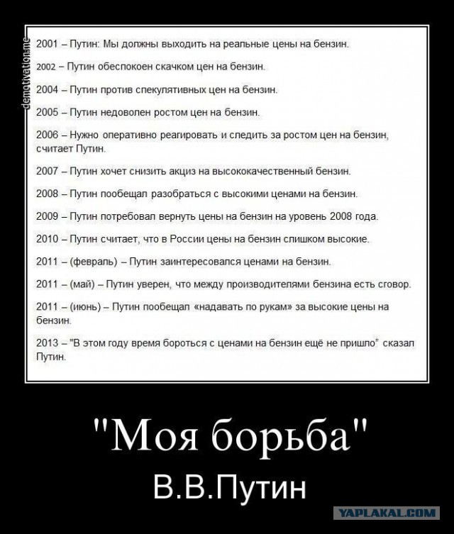 Путин повысил акцизы на бензин