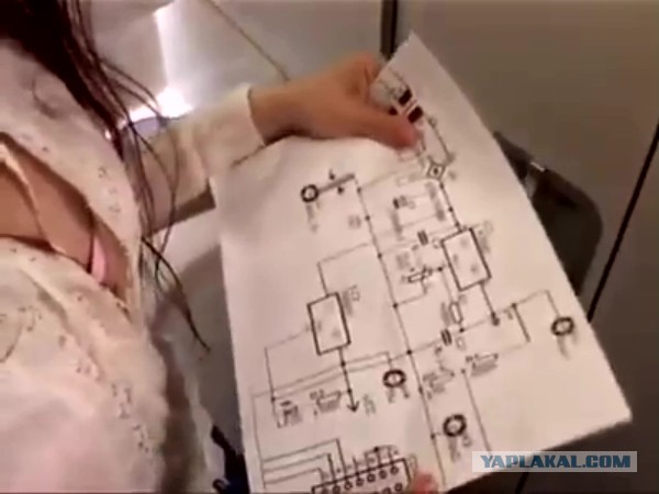 Девушка в туалете самолёта