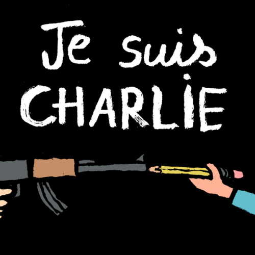 Рисунки в поддержку Charlie Hebdo